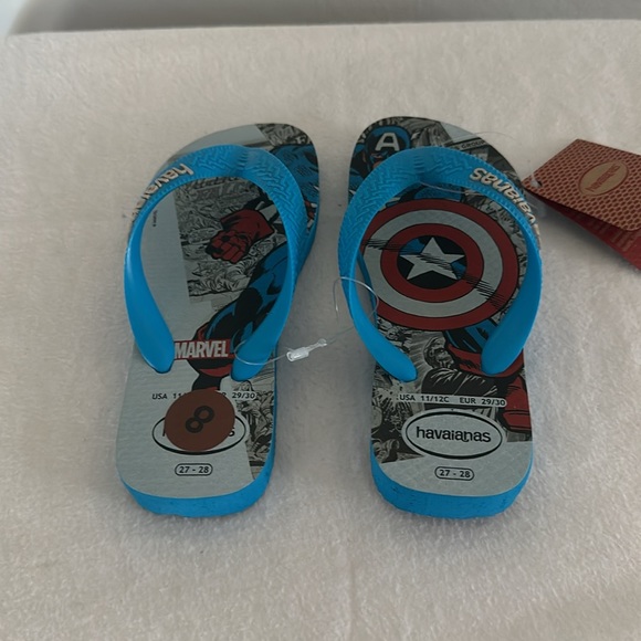 HAVAIANAS Boys Blue Captain America Flip Flops - Picture 7 of 10